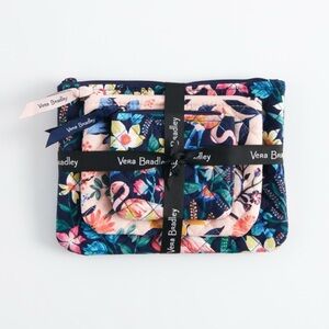 🆕 Vera Bradley Cosmetic Trio in Flamingo Garden